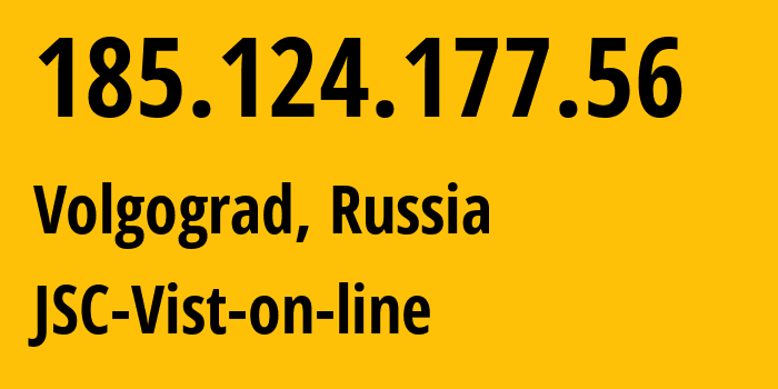 IP address 185.124.177.56 (Volgograd, Volgograd Oblast, Russia) get location, coordinates on map, ISP provider AS41344 JSC-Vist-on-line // who is provider of ip address 185.124.177.56, whose IP address