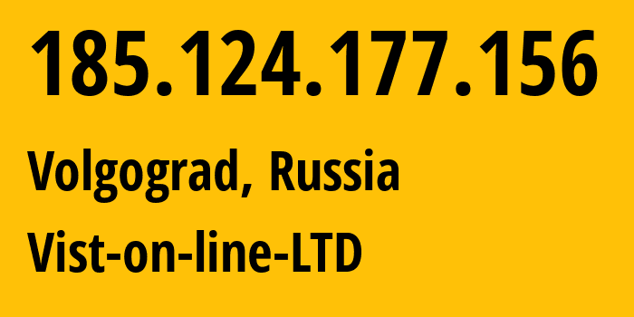 IP address 185.124.177.156 (Volgograd, Volgograd Oblast, Russia) get location, coordinates on map, ISP provider AS41344 Vist-on-line-LTD // who is provider of ip address 185.124.177.156, whose IP address