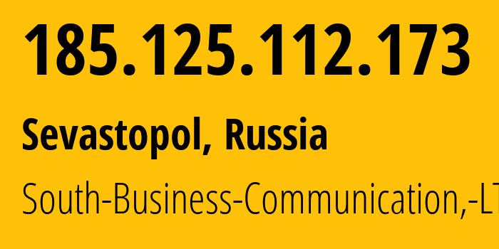 IP address 185.125.112.173 get location, coordinates on map, ISP provider AS50042 South-Business-Communication,-LTD // who is provider of ip address 185.125.112.173, whose IP address