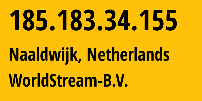 IP-адрес 185.183.34.155 (Амстердам, Северная Голландия, Нидерланды) определить местоположение, координаты на карте, ISP провайдер AS49981 WorldStream-B.V. // кто провайдер айпи-адреса 185.183.34.155