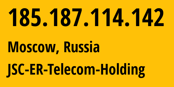 IP address 185.187.114.142 (Moscow, Moscow, Russia) get location, coordinates on map, ISP provider AS206661 JSC-ER-Telecom-Holding // who is provider of ip address 185.187.114.142, whose IP address