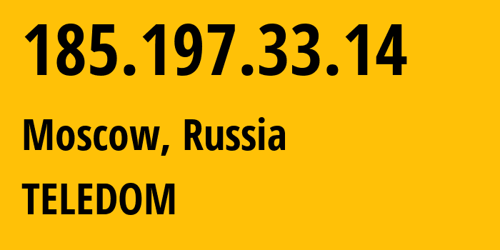 IP address 185.197.33.14 get location, coordinates on map, ISP provider AS206066 TELEDOM // who is provider of ip address 185.197.33.14, whose IP address