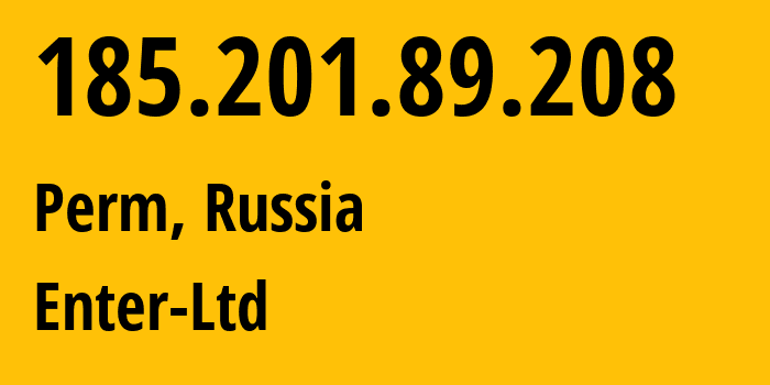 IP-адрес 185.201.89.208 (Пермь, Пермский край, Россия) определить местоположение, координаты на карте, ISP провайдер AS48642 Enter-Ltd // кто провайдер айпи-адреса 185.201.89.208