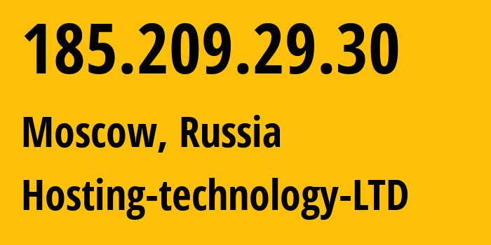 IP-адрес 185.209.29.30 (Москва, Москва, Россия) определить местоположение, координаты на карте, ISP провайдер AS48282 Hosting-technology-LTD // кто провайдер айпи-адреса 185.209.29.30