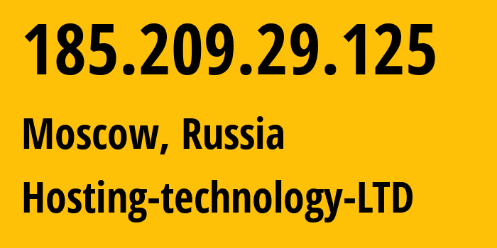 IP-адрес 185.209.29.125 (Москва, Москва, Россия) определить местоположение, координаты на карте, ISP провайдер AS48282 Hosting-technology-LTD // кто провайдер айпи-адреса 185.209.29.125