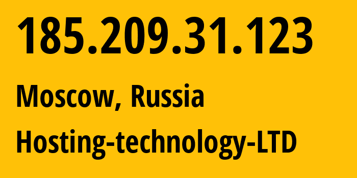 IP address 185.209.31.123 (Moscow, Moscow, Russia) get location, coordinates on map, ISP provider AS48282 Hosting-technology-LTD // who is provider of ip address 185.209.31.123, whose IP address