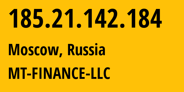 IP address 185.21.142.184 (Novosibirsk, Novosibirsk Oblast, Russia) get location, coordinates on map, ISP provider AS214822 MT-FINANCE-LLC // who is provider of ip address 185.21.142.184, whose IP address