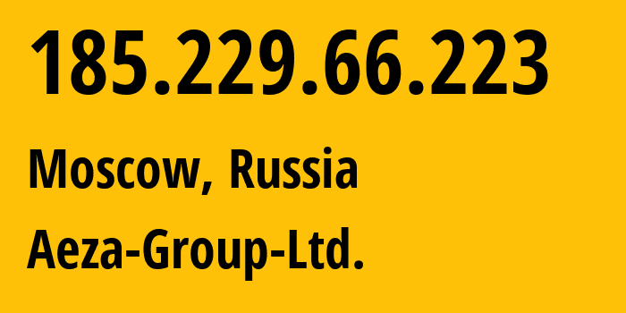 IP address 185.229.66.223 get location, coordinates on map, ISP provider AS216246 Aeza-Group-Ltd. // who is provider of ip address 185.229.66.223, whose IP address