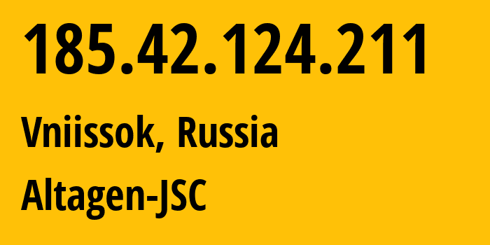 IP address 185.42.124.211 (Vniissok, Moscow Oblast, Russia) get location, coordinates on map, ISP provider AS50473 Altagen-JSC // who is provider of ip address 185.42.124.211, whose IP address