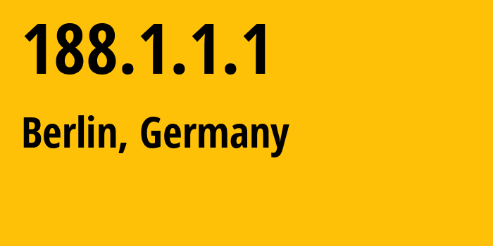 IP-адрес 188.1.1.1 (Берлин, Берлин, Германия) определить местоположение, координаты на карте, ISP провайдер AS680 Verein-zur-Foerderung-eines-Deutschen-Forschungsnetzes-e.V. // кто провайдер айпи-адреса 188.1.1.1