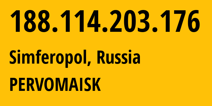 IP address 188.114.203.176 (Simferopol, Crimea, Russia) get location, coordinates on map, ISP provider AS201776 PERVOMAISK // who is provider of ip address 188.114.203.176, whose IP address