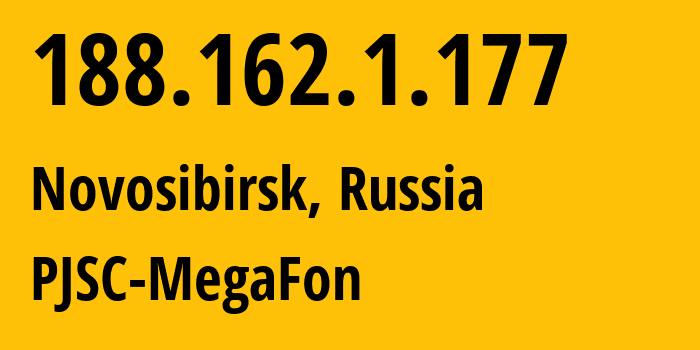 IP address 188.162.1.177 get location, coordinates on map, ISP provider AS31205 PJSC-MegaFon // who is provider of ip address 188.162.1.177, whose IP address