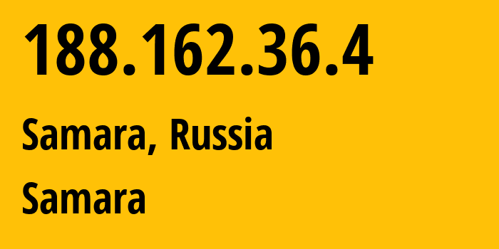 IP-адрес 188.162.36.4 (Самара, Самарская Область, Россия) определить местоположение, координаты на карте, ISP провайдер AS31133 Samara // кто провайдер айпи-адреса 188.162.36.4