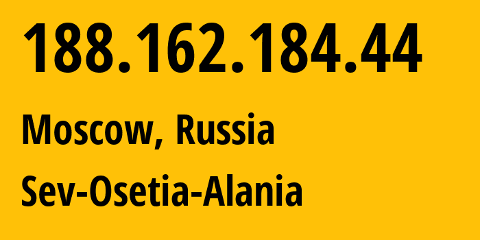 IP address 188.162.184.44 (Troitskoye, North Ossetia–Alania, Russia) get location, coordinates on map, ISP provider AS31163 Sev-Osetia-Alania // who is provider of ip address 188.162.184.44, whose IP address