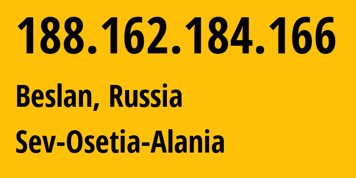 IP-адрес 188.162.184.166 (Беслан, Северная Осетия, Россия) определить местоположение, координаты на карте, ISP провайдер AS31163 Sev-Osetia-Alania // кто провайдер айпи-адреса 188.162.184.166