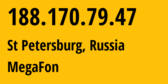 IP-адрес 188.170.79.47 (Москва, Москва, Россия) определить местоположение, координаты на карте, ISP провайдер AS31213 MegaFon // кто провайдер айпи-адреса 188.170.79.47