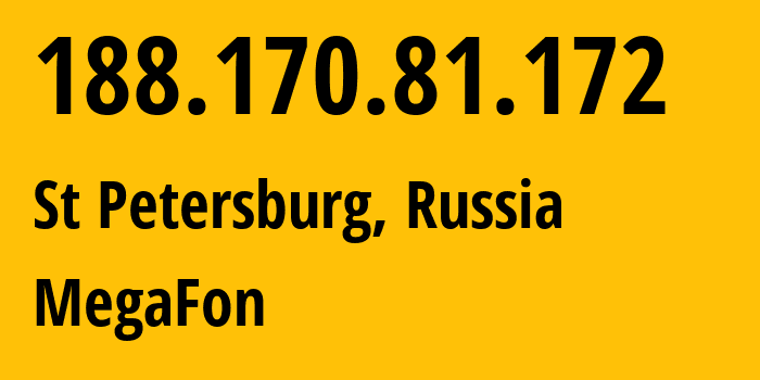 IP address 188.170.81.172 get location, coordinates on map, ISP provider AS31213 MegaFon // who is provider of ip address 188.170.81.172, whose IP address