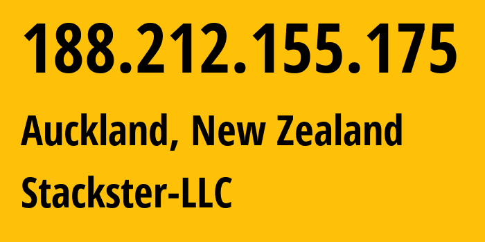 IP-адрес 188.212.155.175 (Окленд, Окленд, Новая Зеландия) определить местоположение, координаты на карте, ISP провайдер AS48806 Stackster-LLC // кто провайдер айпи-адреса 188.212.155.175
