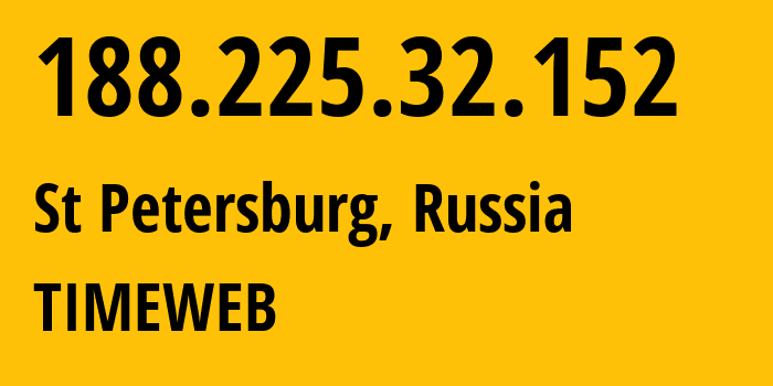 IP address 188.225.32.152 (St Petersburg, St.-Petersburg, Russia) get location, coordinates on map, ISP provider AS9123 TIMEWEB // who is provider of ip address 188.225.32.152, whose IP address