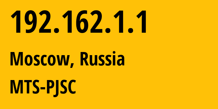 IP address 192.162.1.1 (Krasnodar, Krasnodar Krai, Russia) get location, coordinates on map, ISP provider AS8359 MTS-PJSC // who is provider of ip address 192.162.1.1, whose IP address