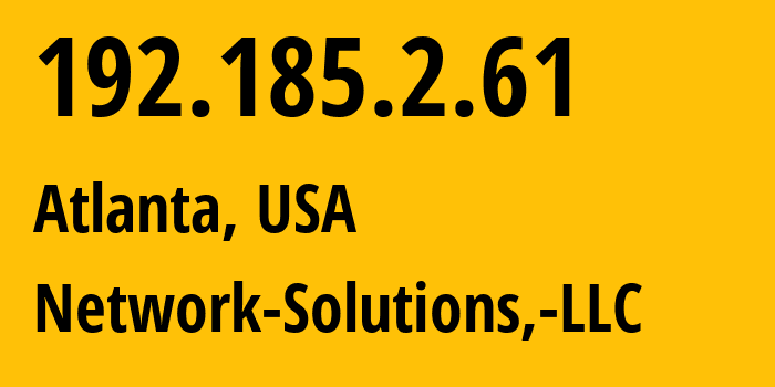 IP address 192.185.2.61 (Atlanta, Georgia, USA) get location, coordinates on map, ISP provider AS19871 Network-Solutions,-LLC // who is provider of ip address 192.185.2.61, whose IP address