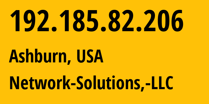 IP-адрес 192.185.82.206 (Ашберн, Вирджиния, США) определить местоположение, координаты на карте, ISP провайдер AS19871 Network-Solutions,-LLC // кто провайдер айпи-адреса 192.185.82.206