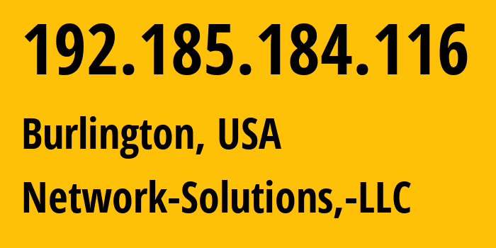 IP-адрес 192.185.184.116 (Берлингтон, Массачусетс, США) определить местоположение, координаты на карте, ISP провайдер AS19871 Network-Solutions,-LLC // кто провайдер айпи-адреса 192.185.184.116