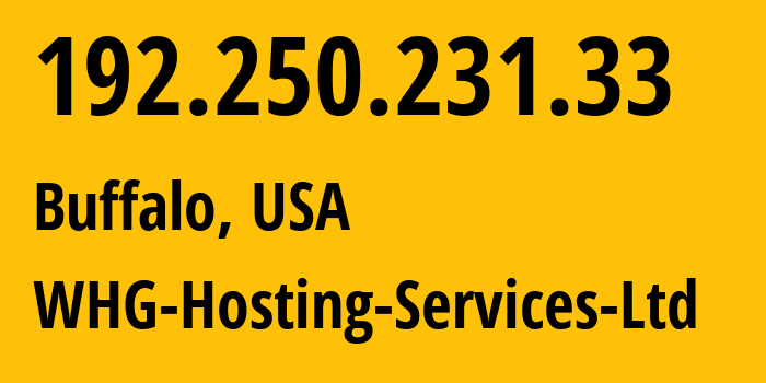 IP address 192.250.231.33 (Buffalo, New York, USA) get location, coordinates on map, ISP provider AS14670 WHG-Hosting-Services-Ltd // who is provider of ip address 192.250.231.33, whose IP address