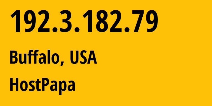 IP-адрес 192.3.182.79 (Буффало, Нью-Йорк, США) определить местоположение, координаты на карте, ISP провайдер AS36352 HostPapa // кто провайдер айпи-адреса 192.3.182.79