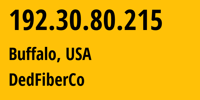 IP address 192.30.80.215 (Buffalo, New York, USA) get location, coordinates on map, ISP provider AS16628 DedFiberCo // who is provider of ip address 192.30.80.215, whose IP address