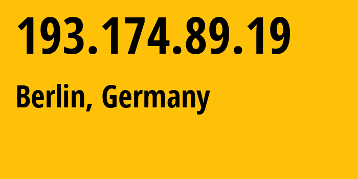 IP-адрес 193.174.89.19 (Берлин, Берлин, Германия) определить местоположение, координаты на карте, ISP провайдер AS680 Verein-zur-Foerderung-eines-Deutschen-Forschungsnetzes-e.V. // кто провайдер айпи-адреса 193.174.89.19