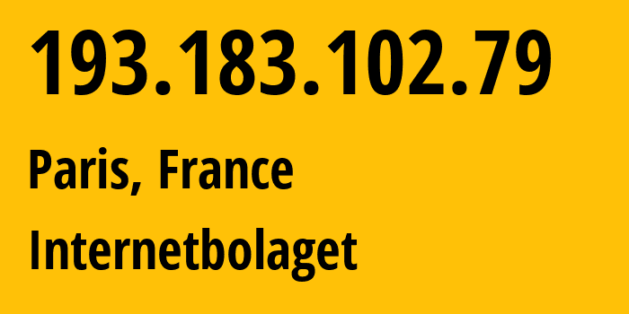 IP address 193.183.102.79 (Paris, Île-de-France, France) get location, coordinates on map, ISP provider AS51747 Internet-Vikings-International-AB // who is provider of ip address 193.183.102.79, whose IP address