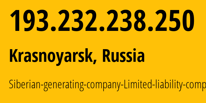 IP address 193.232.238.250 get location, coordinates on map, ISP provider AS59525 Siberian-generating-company-Limited-liability-company // who is provider of ip address 193.232.238.250, whose IP address