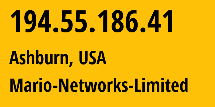 IP-адрес 194.55.186.41 (Ашберн, Вирджиния, США) определить местоположение, координаты на карте, ISP провайдер AS Neterra-Ltd // кто провайдер айпи-адреса 194.55.186.41