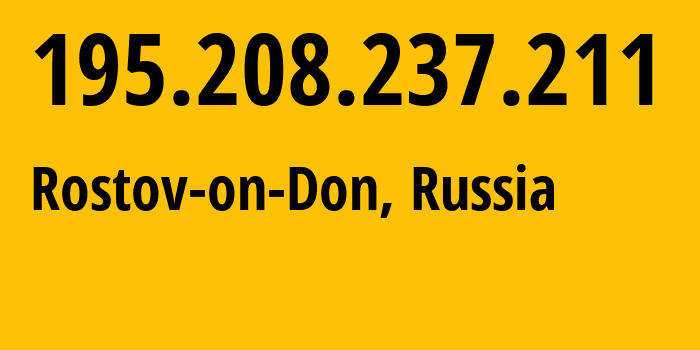 IP-адрес 195.208.237.211 (Ростов-на-Дону, Ростовская Область, Россия) определить местоположение, координаты на карте, ISP провайдер AS5480 State-Educational-institution-High-professional-education-Southern-Federal-University // кто провайдер айпи-адреса 195.208.237.211