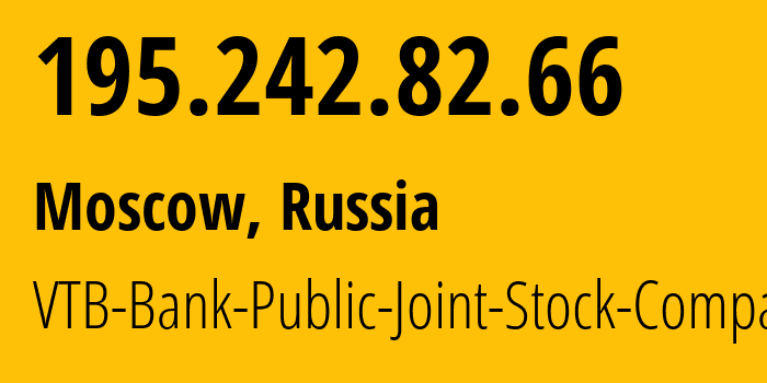 IP address 195.242.82.66 (Moscow, Moscow, Russia) get location, coordinates on map, ISP provider AS24823 VTB-Bank-Public-Joint-Stock-Company // who is provider of ip address 195.242.82.66, whose IP address