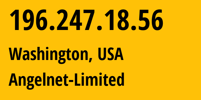 IP-адрес 196.247.18.56 (Вашингтон, Округ Колумбия, США) определить местоположение, координаты на карте, ISP провайдер AS63119 Angelnet-Limited // кто провайдер айпи-адреса 196.247.18.56