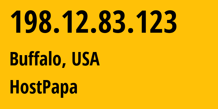 IP-адрес 198.12.83.123 (Буффало, Нью-Йорк, США) определить местоположение, координаты на карте, ISP провайдер AS36352 HostPapa // кто провайдер айпи-адреса 198.12.83.123