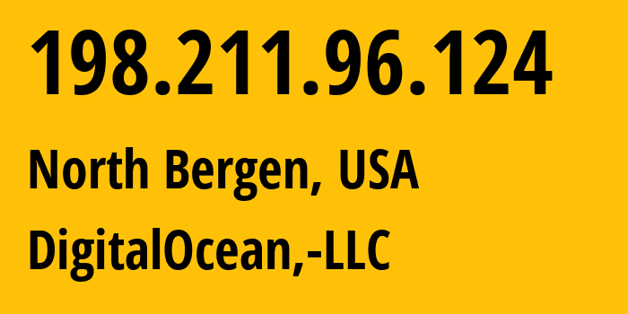 IP address 198.211.96.124 (North Bergen, New Jersey, USA) get location, coordinates on map, ISP provider AS14061 DigitalOcean,-LLC // who is provider of ip address 198.211.96.124, whose IP address