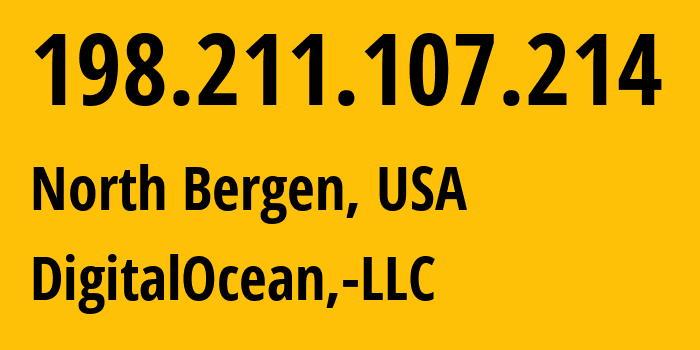IP address 198.211.107.214 (North Bergen, New Jersey, USA) get location, coordinates on map, ISP provider AS14061 DigitalOcean,-LLC // who is provider of ip address 198.211.107.214, whose IP address