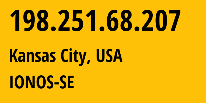 IP address 198.251.68.207 (Sulphur Springs, Texas, USA) get location, coordinates on map, ISP provider AS8560 IONOS-SE // who is provider of ip address 198.251.68.207, whose IP address