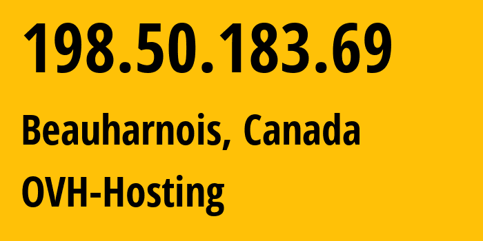 IP-адрес 198.50.183.69 (Боарнуа, Quebec, Канада) определить местоположение, координаты на карте, ISP провайдер AS16276 OVH-Hosting // кто провайдер айпи-адреса 198.50.183.69