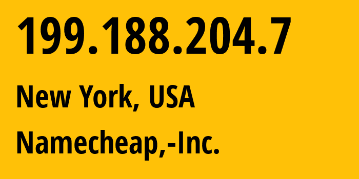 IP-адрес 199.188.204.7 (Нью-Йорк, Нью-Йорк, США) определить местоположение, координаты на карте, ISP провайдер AS22612 Namecheap,-Inc. // кто провайдер айпи-адреса 199.188.204.7