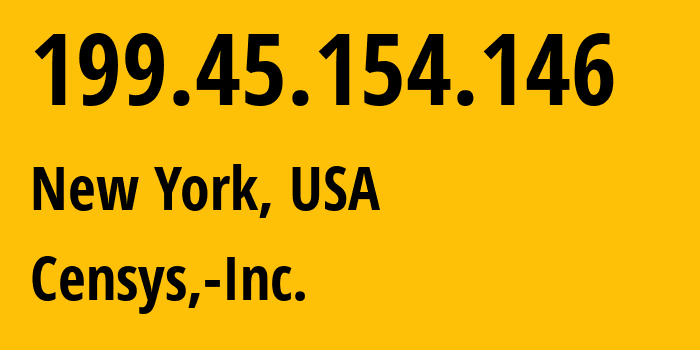 IP-адрес 199.45.154.146 (Нью-Йорк, Нью-Йорк, США) определить местоположение, координаты на карте, ISP провайдер AS398722 Censys,-Inc. // кто провайдер айпи-адреса 199.45.154.146