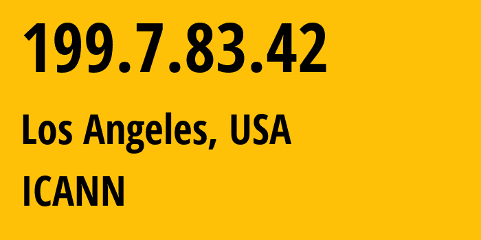 IP address 199.7.83.42 get location, coordinates on map, ISP provider AS20144 ICANN // who is provider of ip address 199.7.83.42, whose IP address