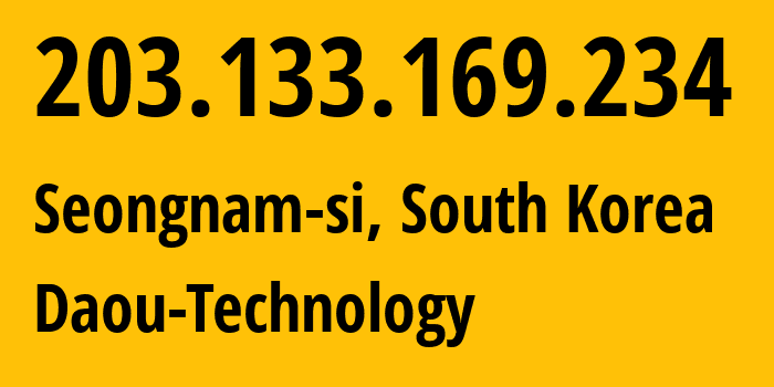 IP address 203.133.169.234 get location, coordinates on map, ISP provider AS9764 Daou-Technology // who is provider of ip address 203.133.169.234, whose IP address