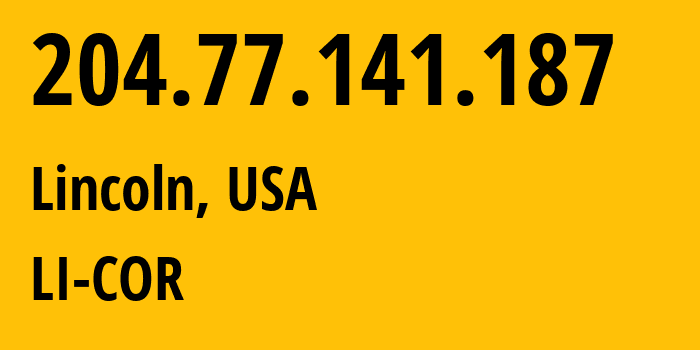 IP-адрес 204.77.141.187 (Линкольн, Небраска, США) определить местоположение, координаты на карте, ISP провайдер AS LI-COR // кто провайдер айпи-адреса 204.77.141.187