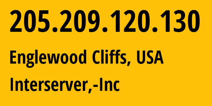 IP address 205.209.120.130 get location, coordinates on map, ISP provider AS19318 Interserver,-Inc // who is provider of ip address 205.209.120.130, whose IP address