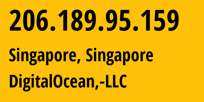 IP address 206.189.95.159 (Singapore, South West, Singapore) get location, coordinates on map, ISP provider AS14061 DigitalOcean,-LLC // who is provider of ip address 206.189.95.159, whose IP address