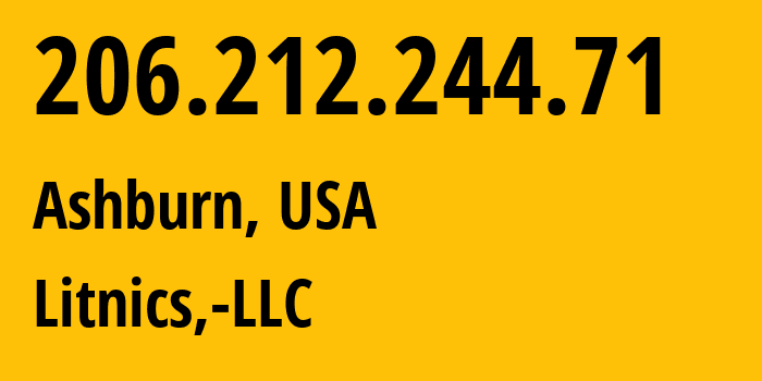 IP-адрес 206.212.244.71 (Ашберн, Вирджиния, США) определить местоположение, координаты на карте, ISP провайдер AS27161 Litnics,-LLC // кто провайдер айпи-адреса 206.212.244.71